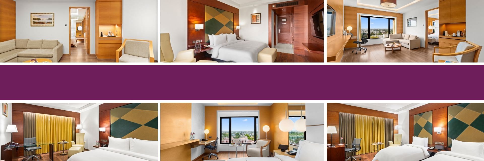 CBE Room Page Banner collage image featuring six rooms images of The Residency Towers Coimbatore