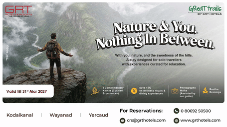 Solo traveller getaway at GReaT Trails featuring curated experiences, photography walks, wellness benefits and bonfire evenings