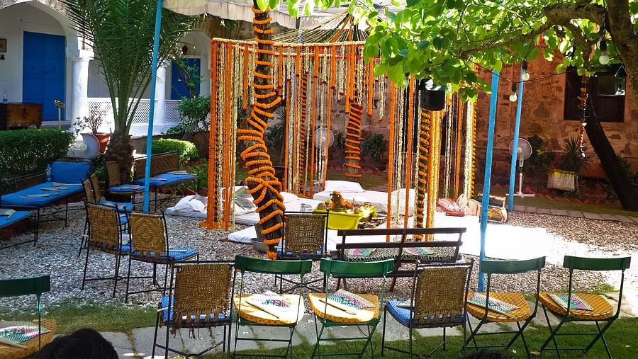 The decorations inside the Wedding halls in Alwar - Hill Fort-Kesroli 