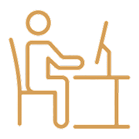 This icon shows that a dedicated workspace is provided in the room.