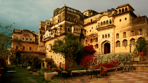 Neemrana Fort-Palace - 15th C, Delhi-Jaipur Highway Neemrana Facade Premises Neemrana Fort Palace