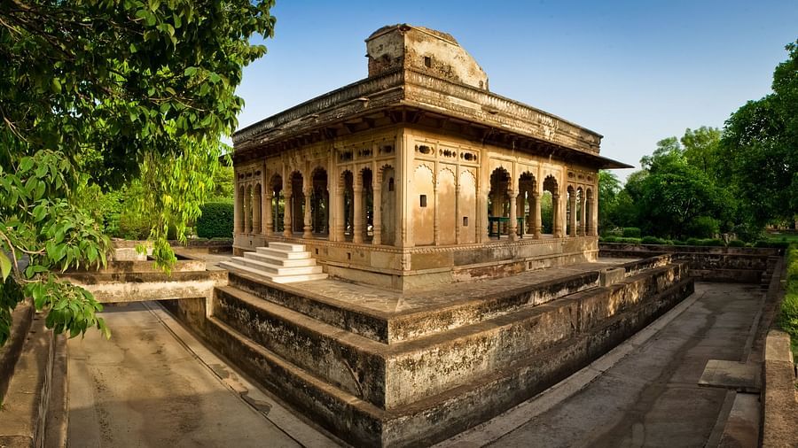 Deo Bagh - 17th Century, Gwalior - the brown exterior facade of a building