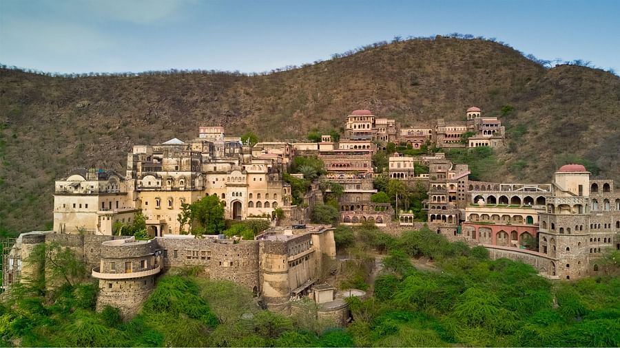 Neemrana Fort-Palace - 15th C, Delhi-Jaipur Highway Neemrana Facade Premises Neemrana Fort Palace 1