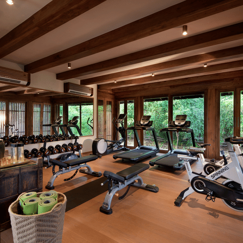 A Well-Equipped Gym Surrounded by the Greens