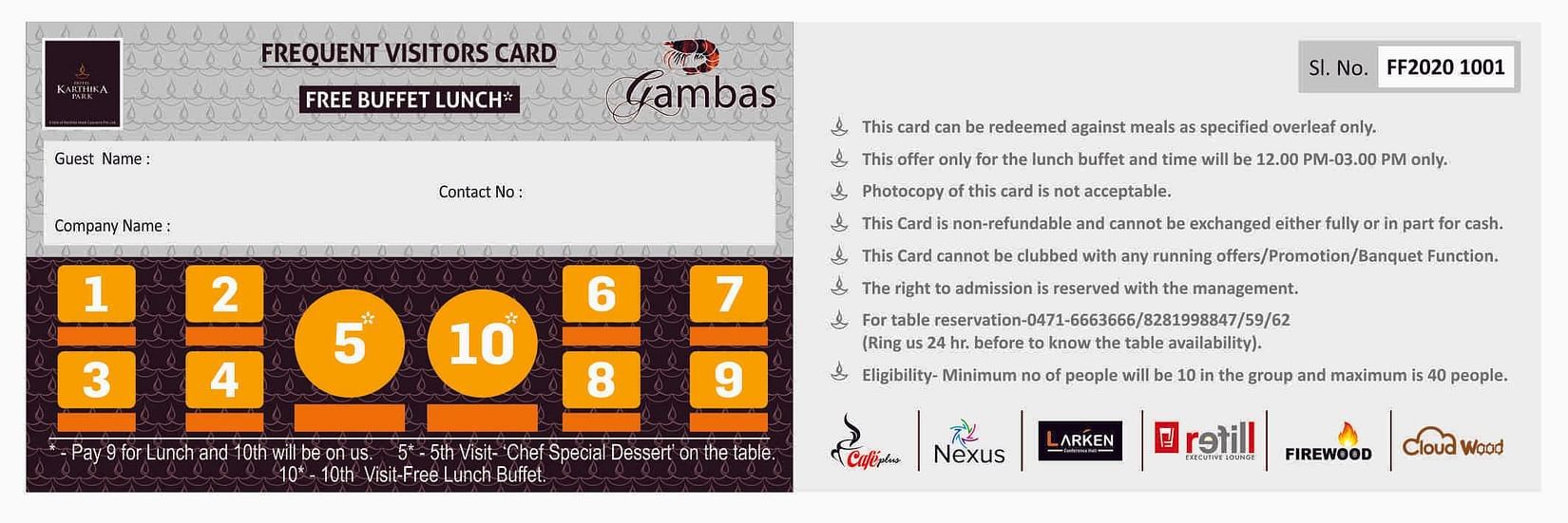 Loyalty Card at Hotel Karthika Park 7