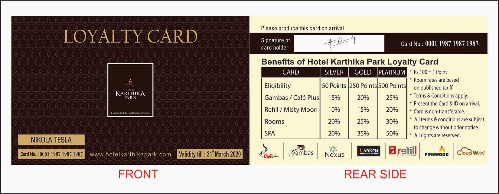 Loyalty Card at Hotel Karthika Park 5