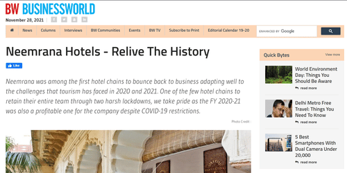 neemrana  hotels media page newsbusiness world 14