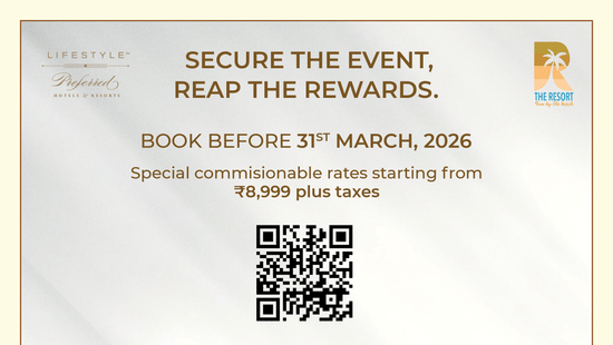 Promotional creative for Partner Rewards Booking Offer at The Resort Mumbai, offering special commissionable rates starting from INR 8,999 plus taxes and valid till 31st March, 2026.