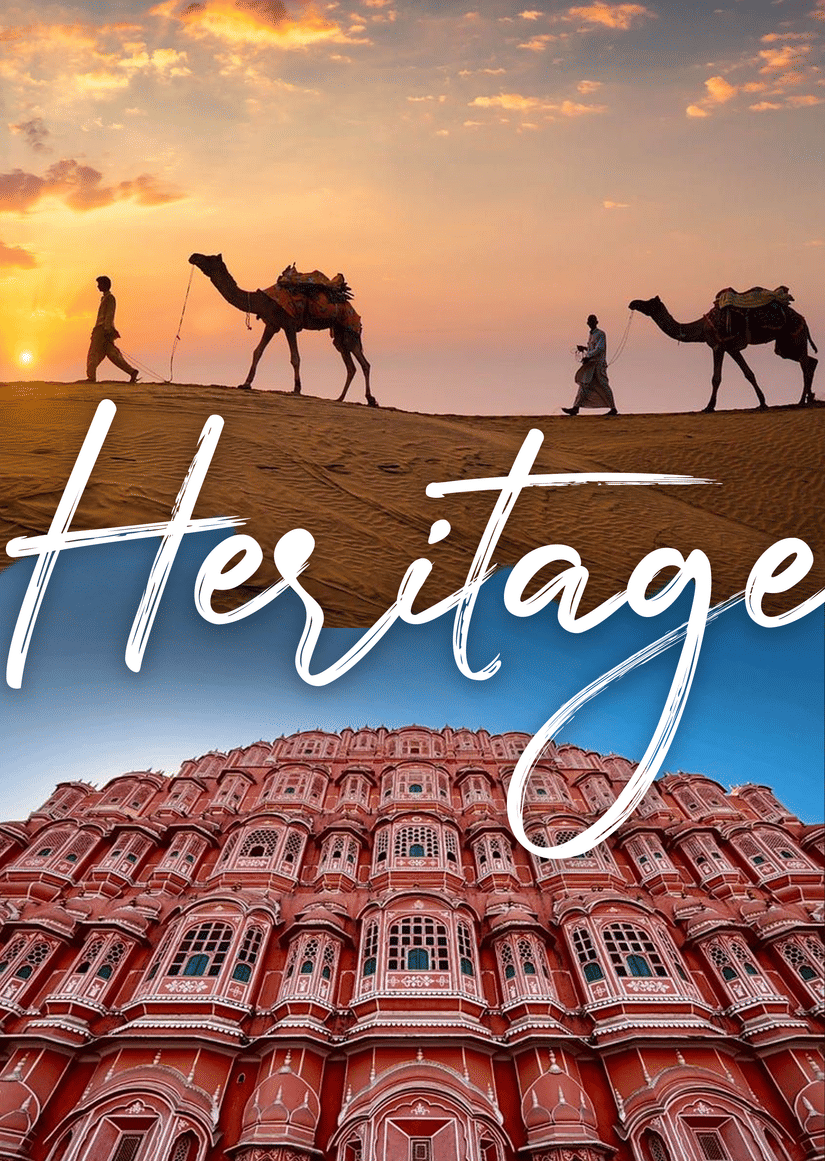 Historic palace with camels walking during sunset showing heritage tourism cultural architecture and traditional travel experience