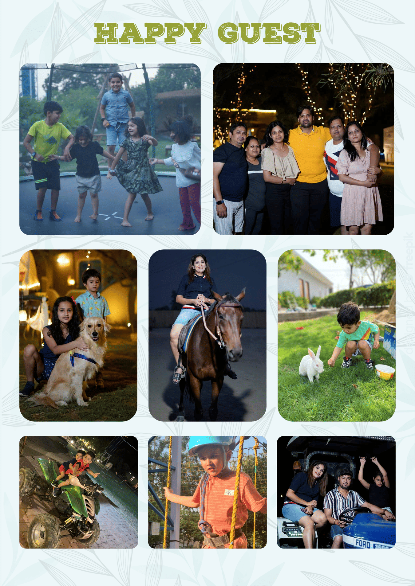 Collage of happy guests at Themis Mudhouse- A Nature's Wellness Resort