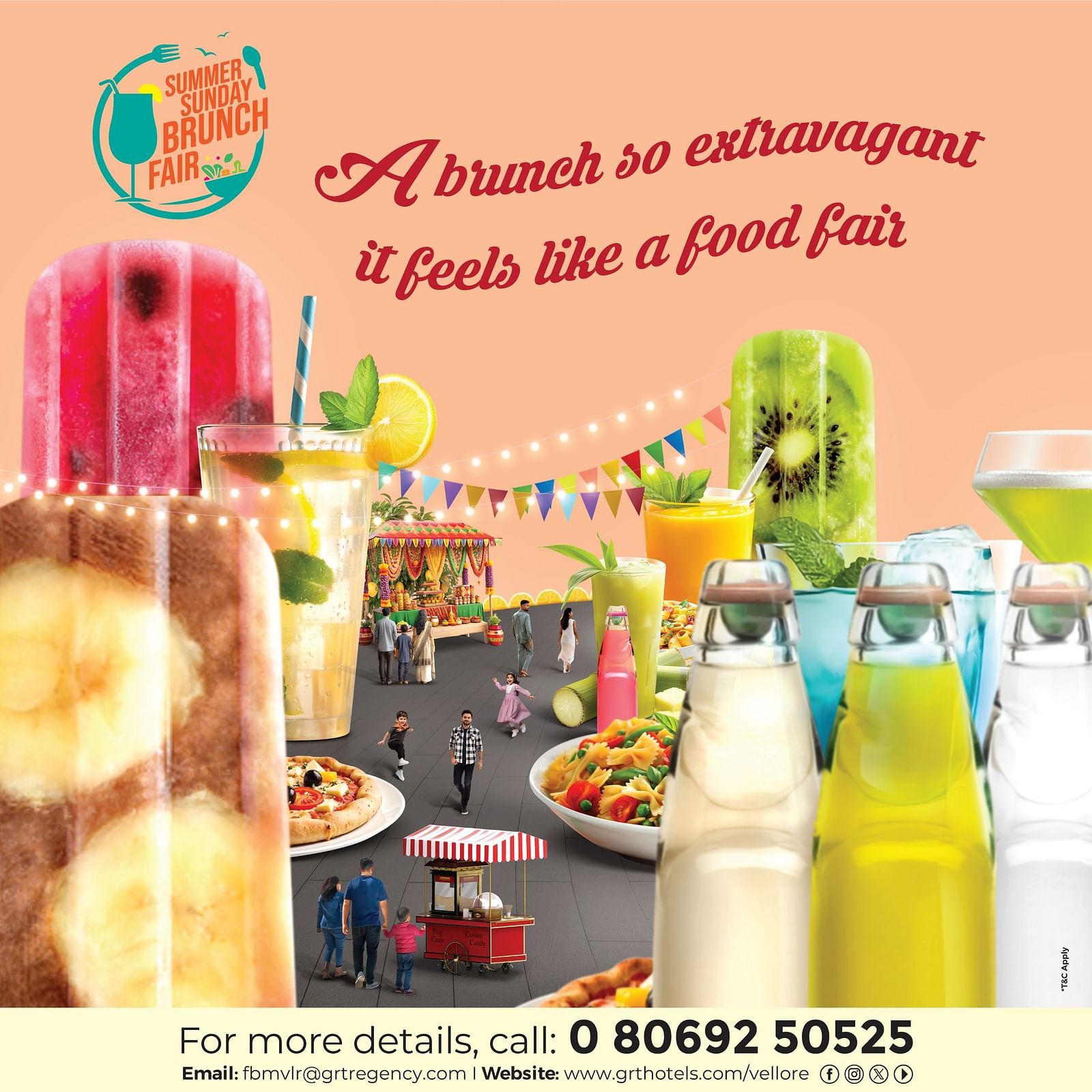 Summer Brunch creative featuring beverages with the text 'Summer Sunday Brunch Fair' displayed