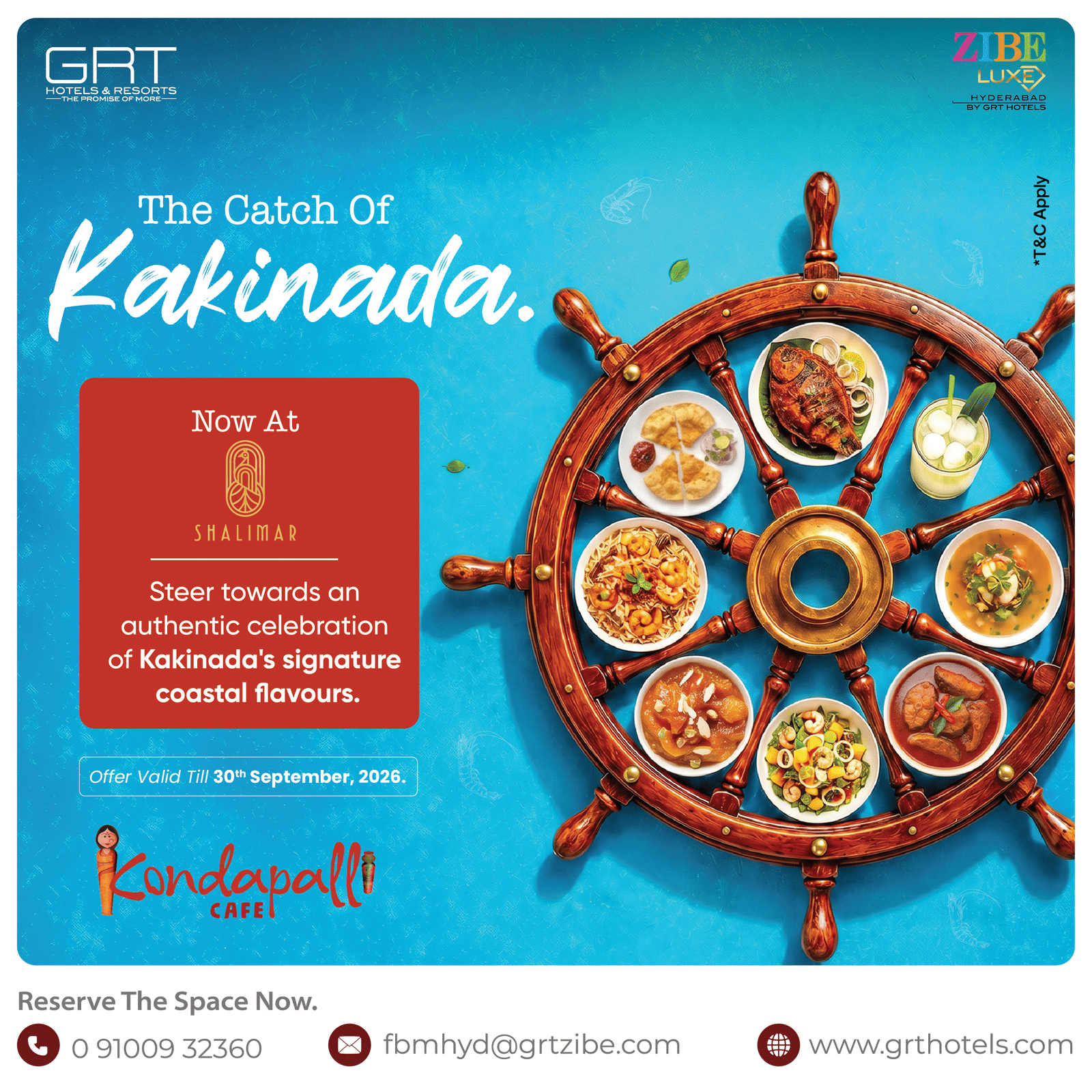 The Catch of Kakinada featuring signature coastal flavours at Shalimar, ZIBE Luxe Hyderabad by GRT Hotels