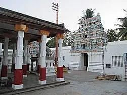Nandipura Vinnagaram temple entrance with ornate pillars and intricate design details