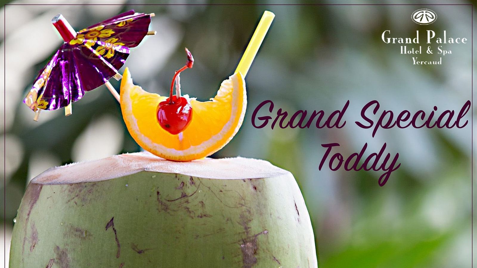 Creative for Offer at special drinks at Grand Palace, Yercaud