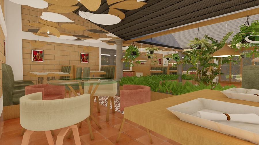 Inner View of the Restaurant at Trishvam Symphony, Krishnagiri