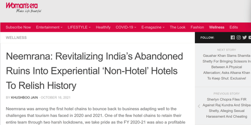 neemrana  hotels media page newswomans ra 15