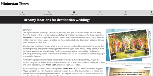 an article about Neemrana