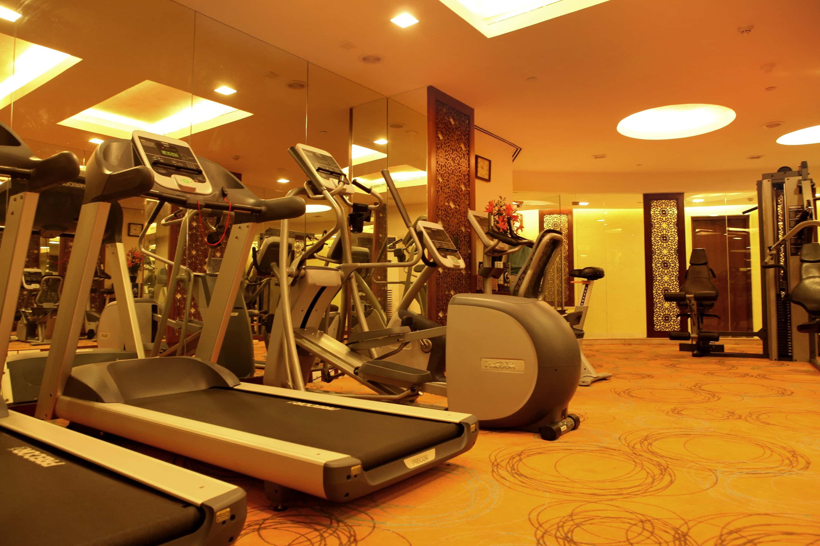 The fitness centre, with treadmills and cross-trainers