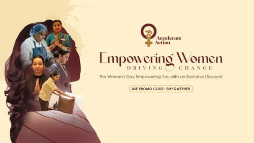 Banner for Empowering Women at Pride Hotels Group with the promo code EMPOWERHER to avail the offer