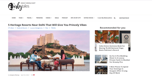 article about heritage resorts near Delhi