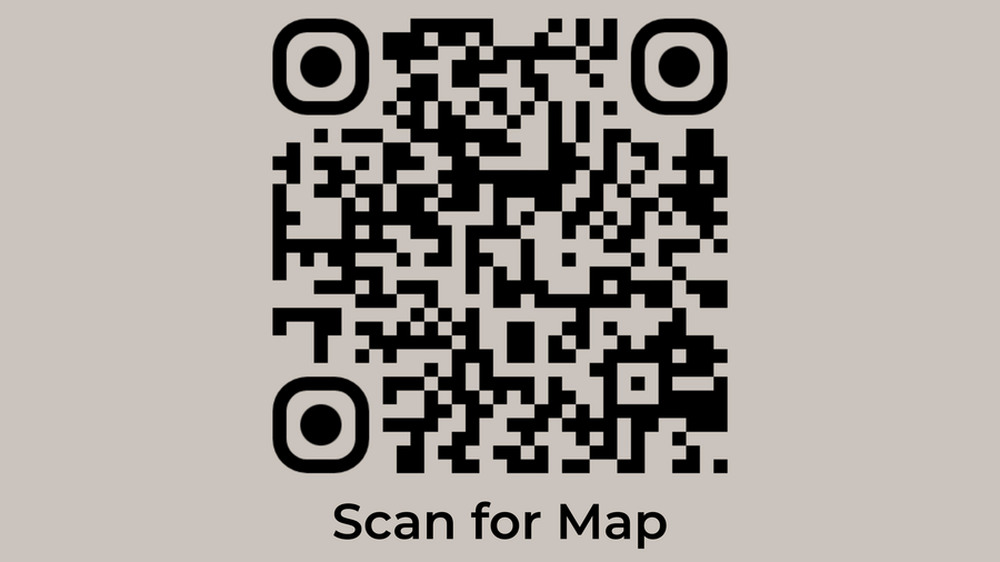 QR Code for location of Kavya Himalayas with a text Scan for Map