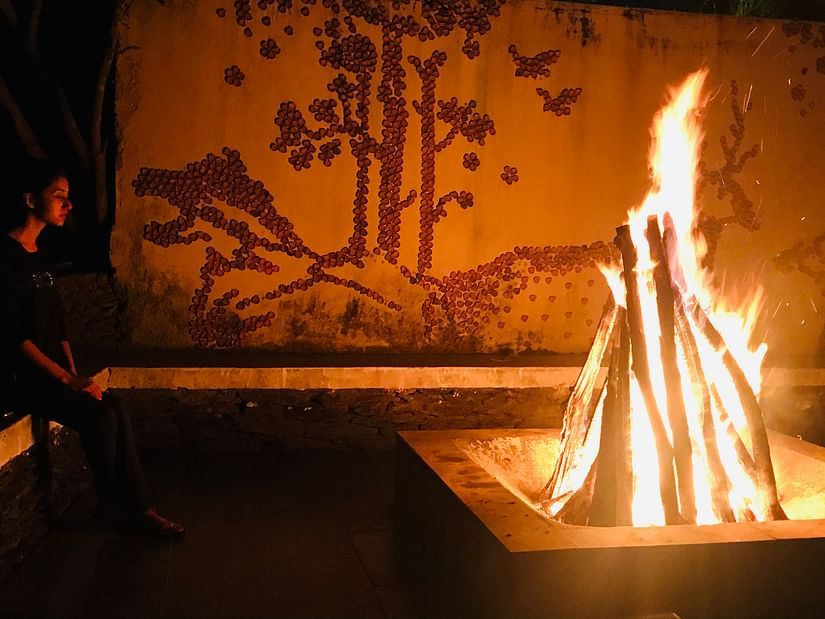 Bonfire at Lulung Aranya Nivas