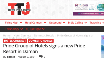 Pride daman Travel trade journal 9-8-21