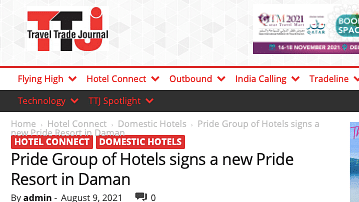Pride daman Travel trade journal 9-8-21