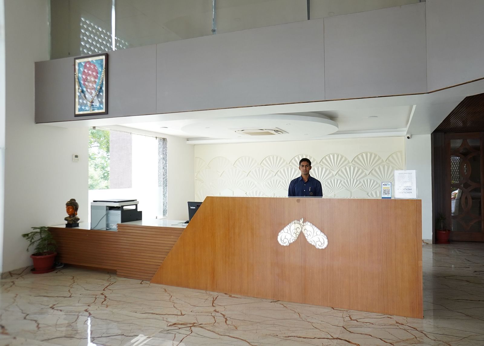 The reception area of the Bamboo Saa Mulberry Resort, Pushkar.