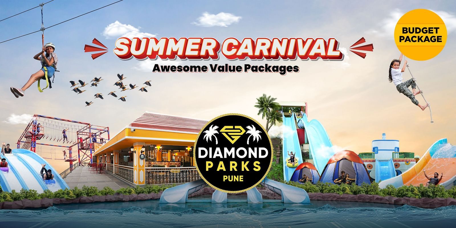 A graphics card inviting everyone for the summer carnival | Diamond Parks, Pune