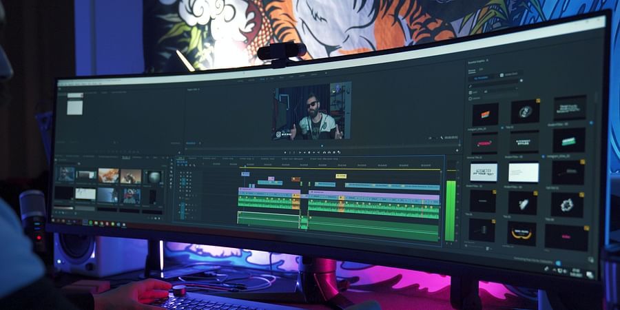 screen showing a video editing process
