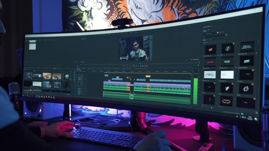 screen showing a video editing process