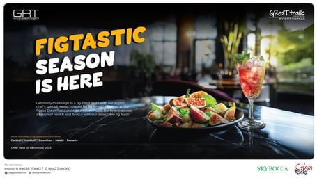 Promotional creative for FIGTASTIC SEASON IS HERE showing a plate of sliced figs next to a tall red cocktail glass & restaurant logo.