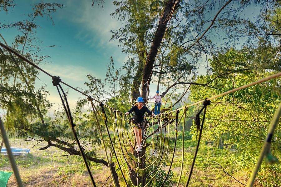Lotus Eco beach resort, from view of rope bridge