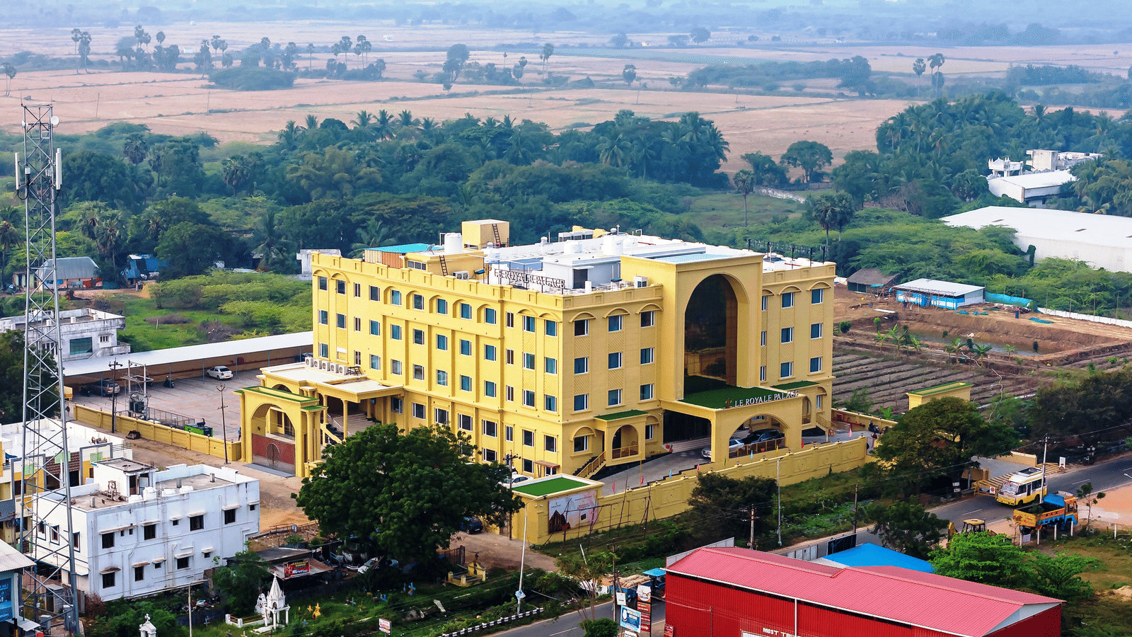 The Facade of Le Royale Palace featuring a picturesque view of the city 