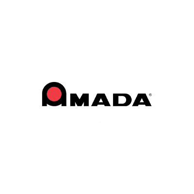 Amada logo with a red circle and black bold text.