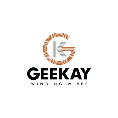 GEEKAY Winding Wires logo with stylised GK monogram and modern typography.