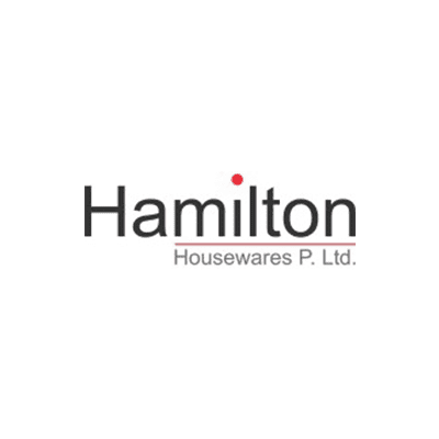 Logo of Hamilton Housewares Pvt. Ltd. with simple black and grey typography.