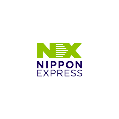  Logo of Nippon Express in green and blue with “NEX” above the full name.