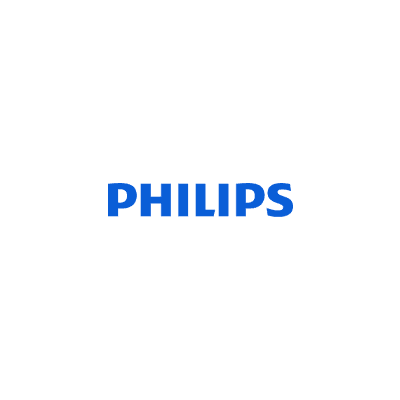 Logo of Philips in solid blue uppercase text.