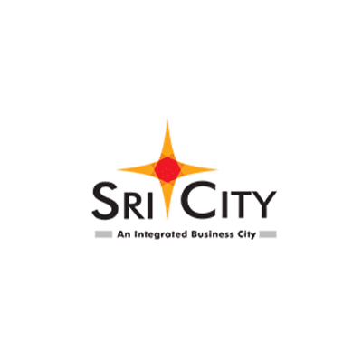 Logo of Sri City with an orange star above the name and the tagline “An Integrated Business City”.