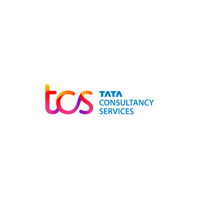 Logo of TCS (Tata Consultancy Services) with lowercase “tcs” in red and blue, followed by the company name in blue text.