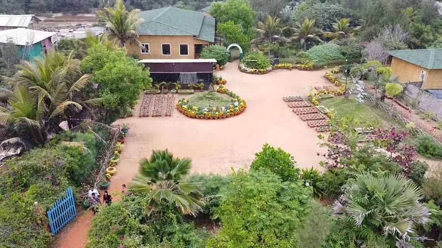 Garden-style cottage  top view at Lotus Eco Beach Resort Konark