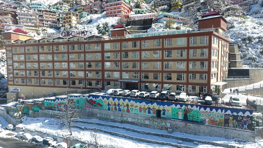 The view of the facade of The Orchid Hotel Shimla