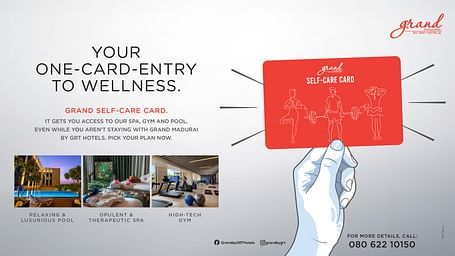 Banner for Grand Self Care Day by Grand Madurai in the ratio of 16:9