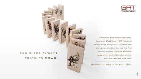 A creative banner for GReaT Sleep at GRT Hotels