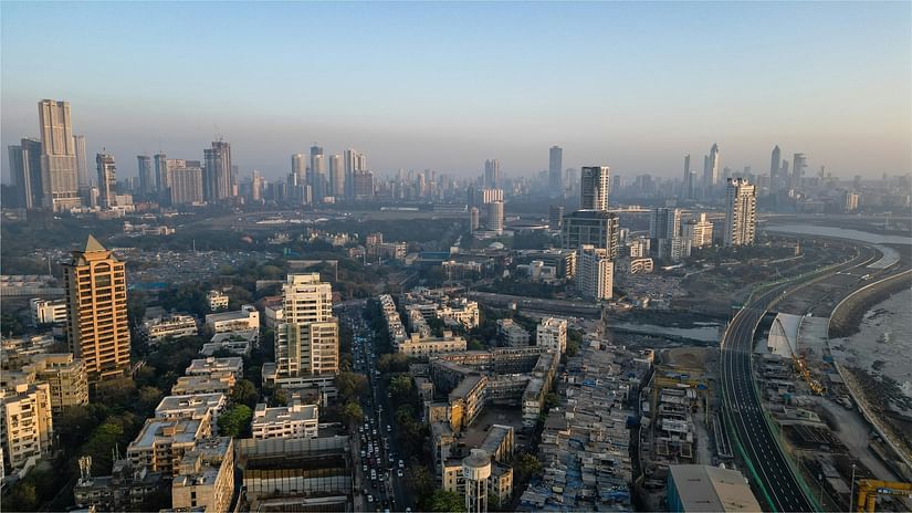 mumbai seen from an aerial view