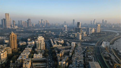 mumbai seen from an aerial view