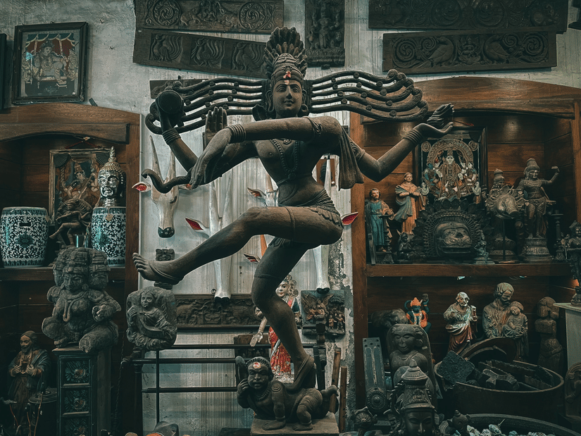  A vintage brass or bronze Nataraja statue depicting Shiva performing a divine cosmic dance