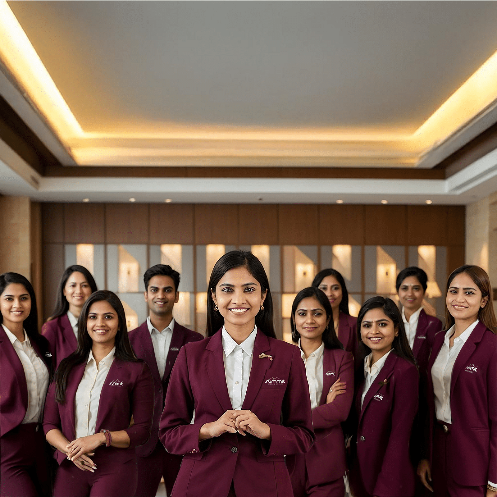 Image of a group of women posing for a photo at Summit Hotels and Resorts.